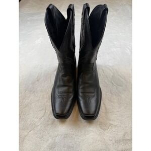 Ariat Black Leather Cowboy Western Boots Square Toe Mens Size 13 D